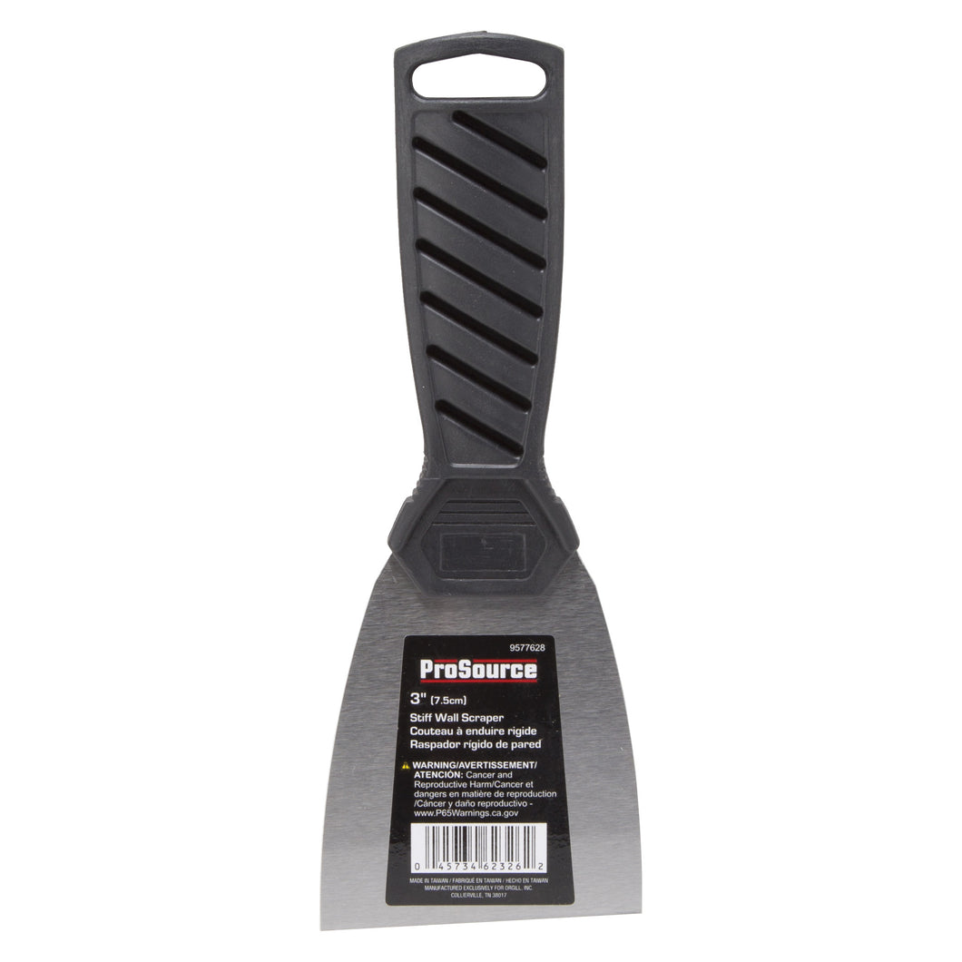ProSource 10571-3L Wall Scraper, 3 in W Blade, Full Tang Blade, HCS Blade, Plastic Handle, Non-Slip Grip Handle