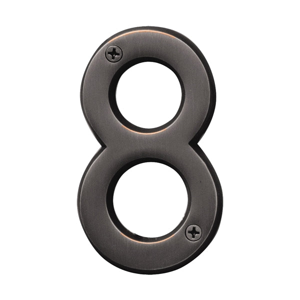 HY-KO Prestige Series BR-42OWB/8 House Number, Character: 8, 4 in H Character, Bronze Character, Brass