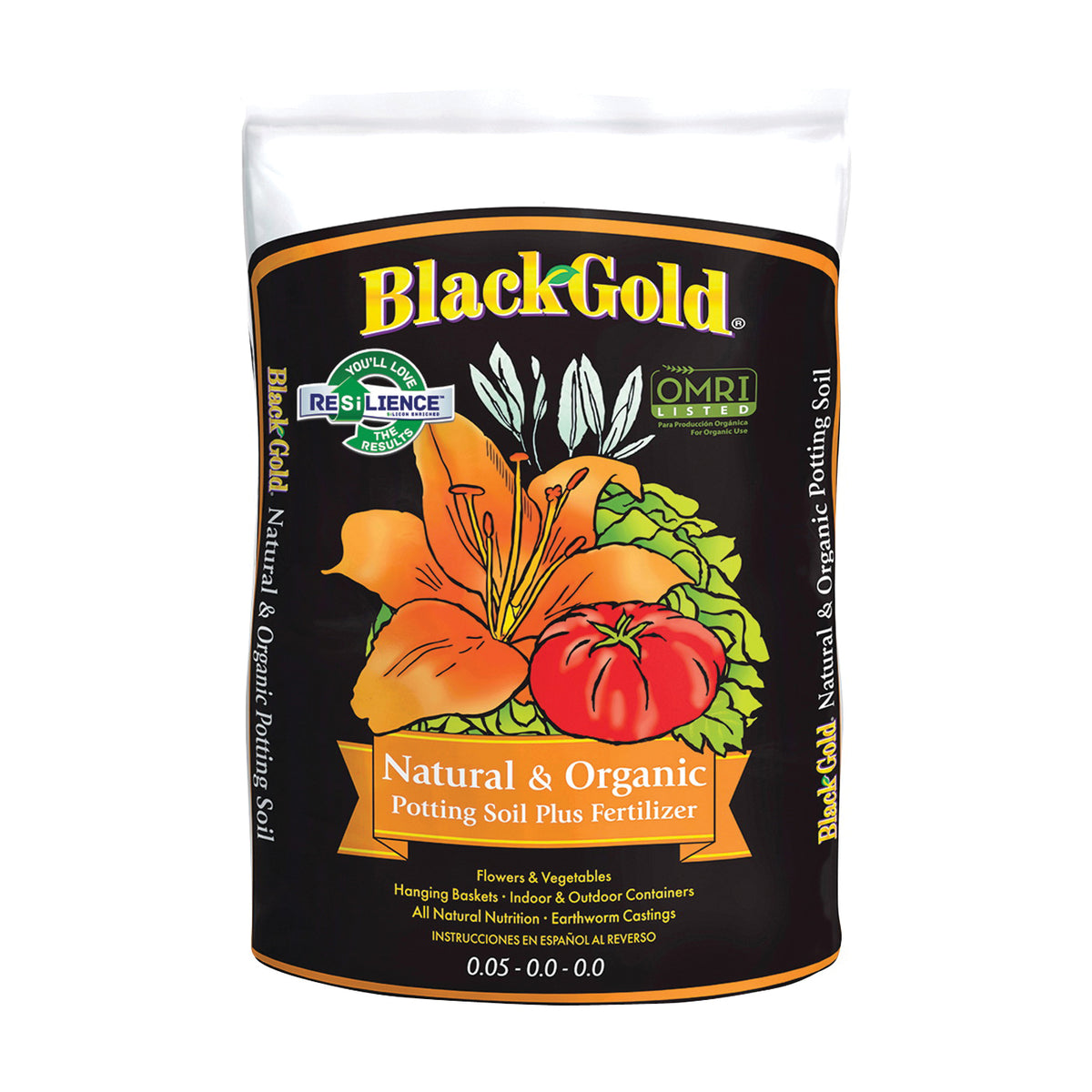 sun gro BLACK GOLD 1402040 1 CFL P Potting Mix, 1 cu-ft Coverage Area, Granular, Brown/Earthy, 70 Bag