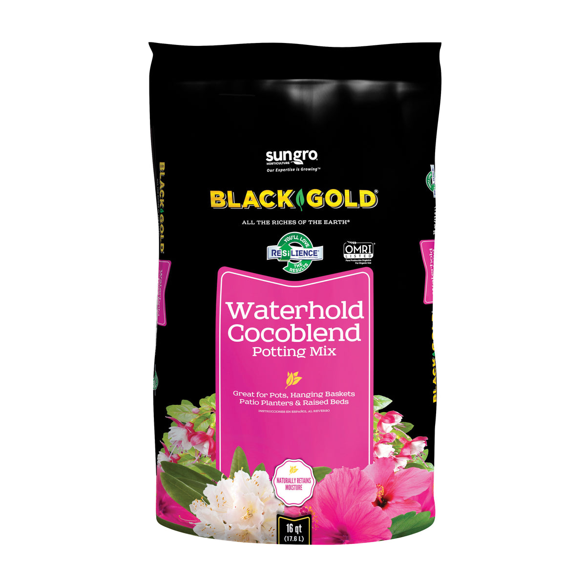 sun gro BLACK GOLD 1402030 16 QT P Potting Mix, Granular, Brown/Earthy, 120 Bag