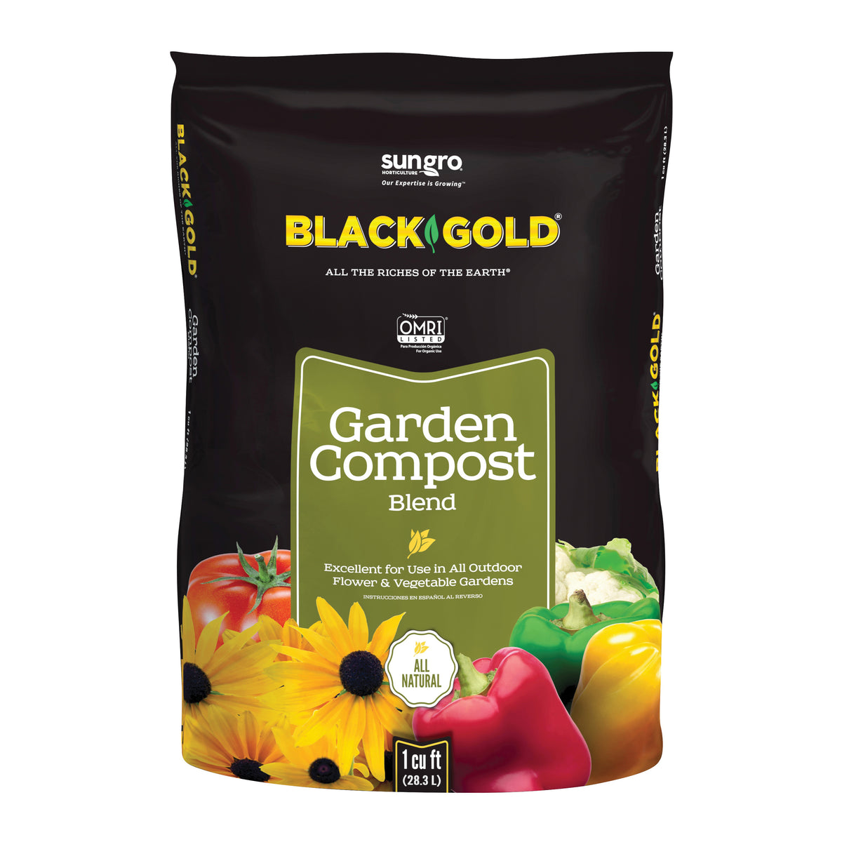 Black Gold Sunshine 1411602 1 CFL P Garden Compost, 1 cu-ft Coverage Area, 30 lb Bag