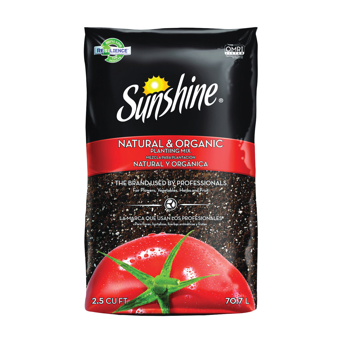 sun gro Sunshine 1162.5CFLP Natural &amp; Organic Planting Mix, Granular, Brown, 2-1/2 cu-ft Bag