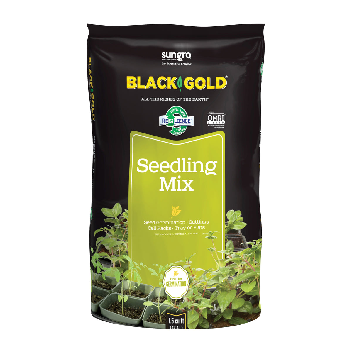 sun gro BLACK GOLD 1411002.CFL001.5P Seedling Mix, 1-1/2 cu-ft Bag