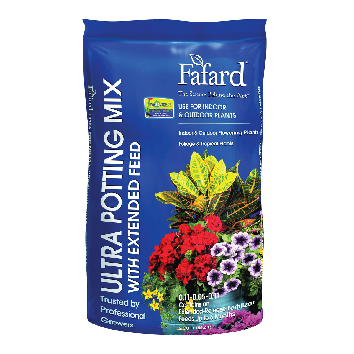 sun gro Fafard 4005201 Ultra Potting Mix with Extended Feed, 2 cu-ft Coverage Area, Flecks, Brown/White, 40 Bag