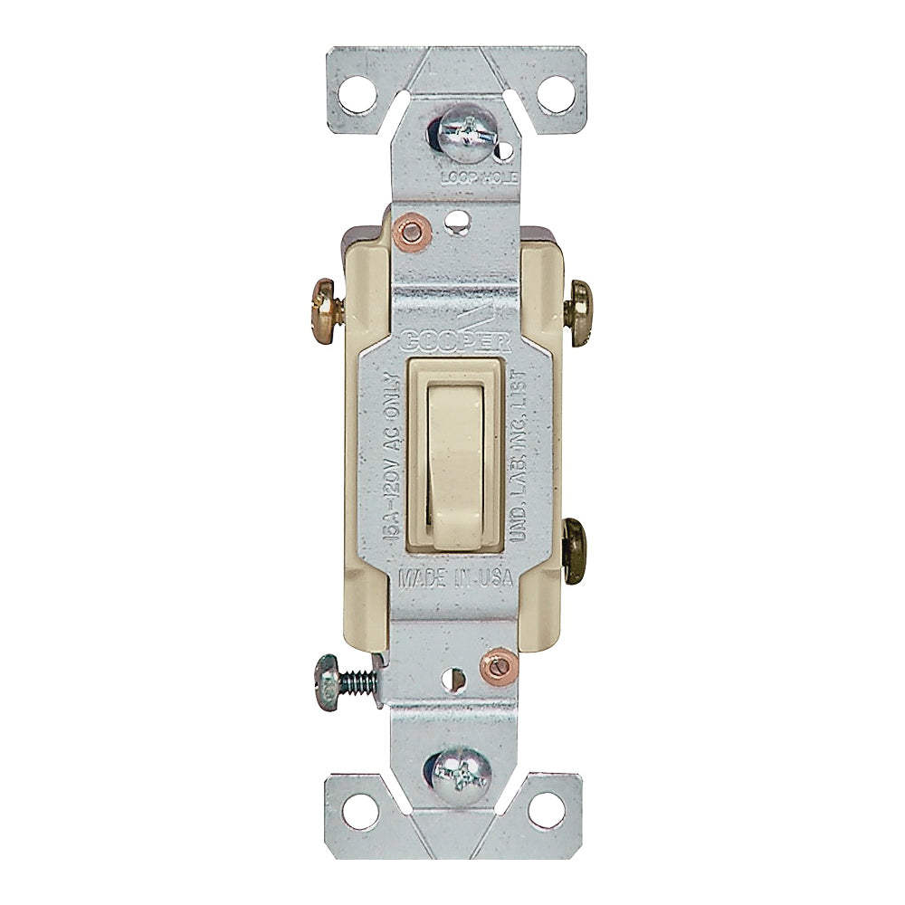 Eaton Wiring Devices C1301-7LTV Toggle Switch, 15 A, 120 V, Polycarbonate Housing Material, Ivory