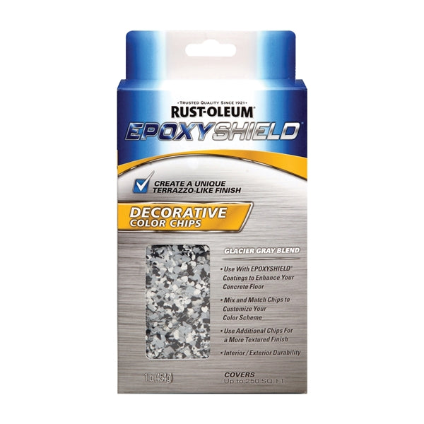 RUST-OLEUM EPOXYSHIELD 301359 Color Chips, Particulate Solid, Gray Blend, 1 lb Bag