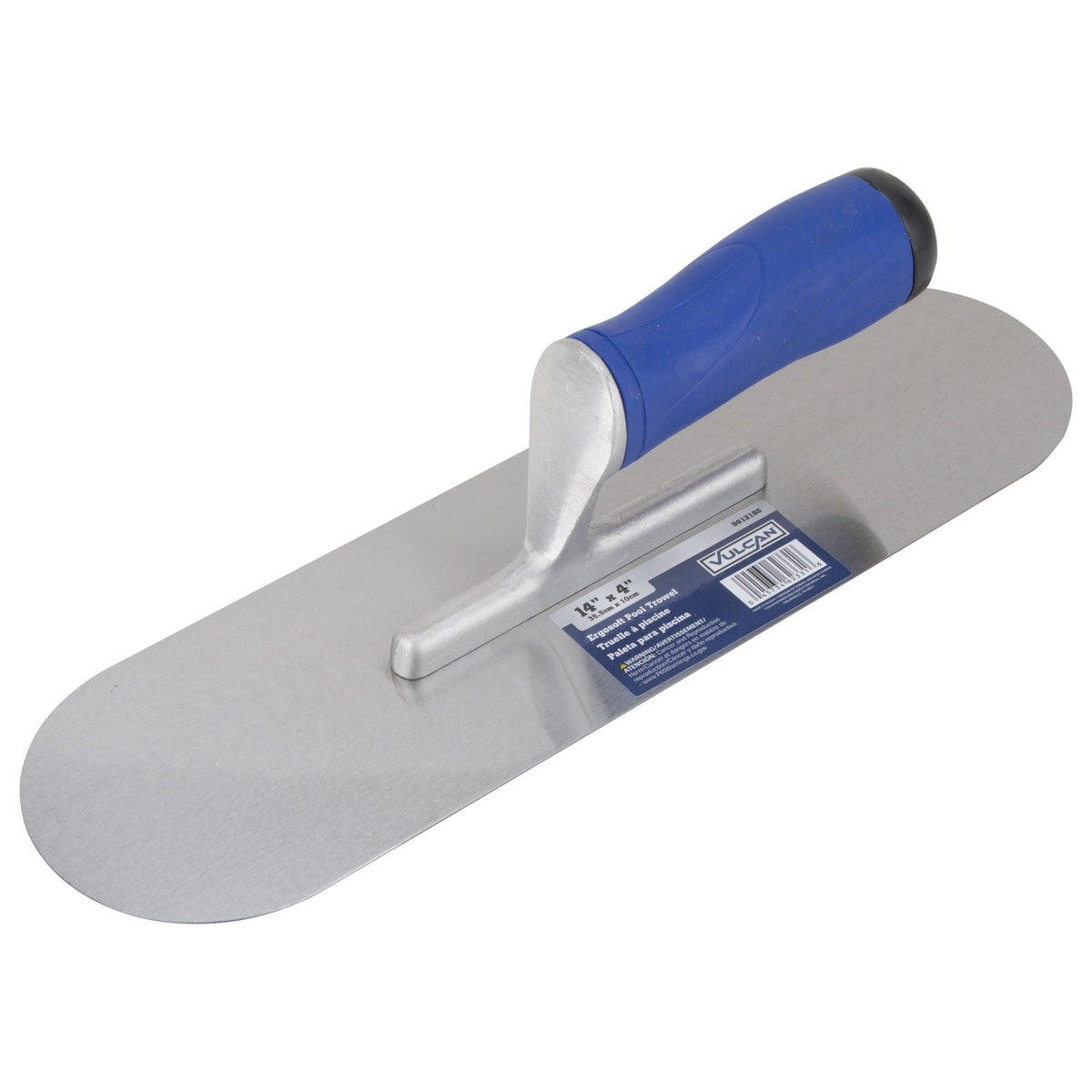 Vulcan 16596-ESH-3L Pool Trowel, 14 in L Blade, HCS Blade, Plastic Handle, 4 in OAW