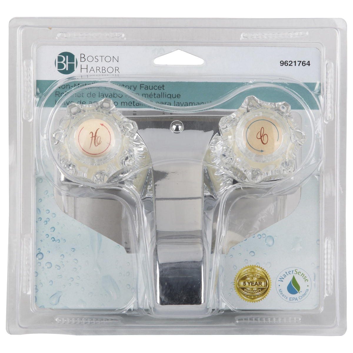 Boston Harbor PF4201A Lavatory Faucet, 1.5 gpm, 2-Faucet Handle, Chrome Plated, Round Handle