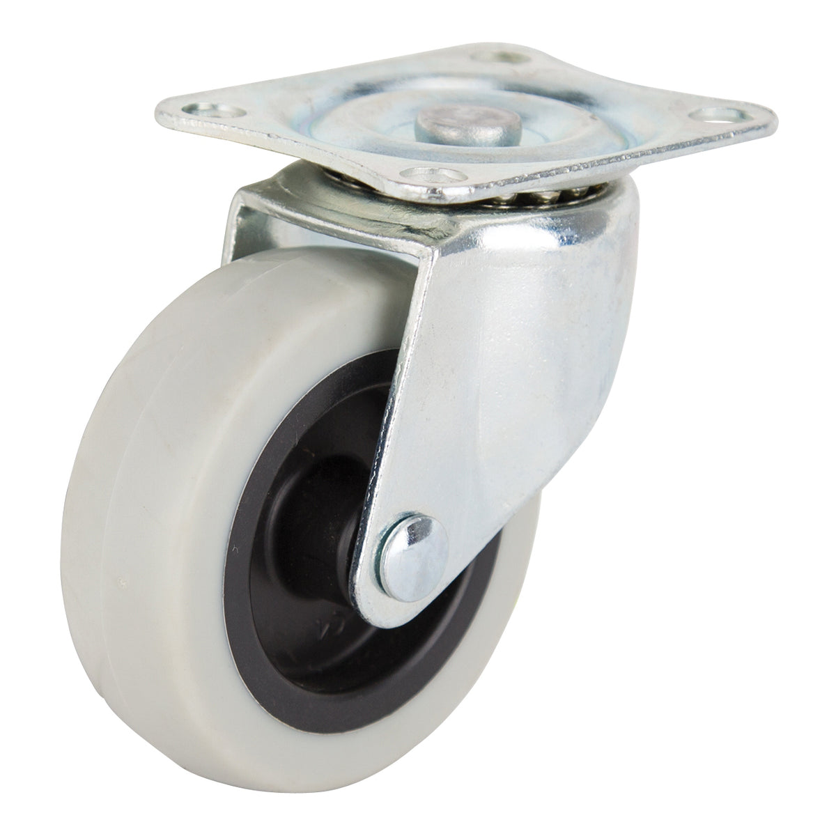 ProSource JC-N04-G Swivel Caster, 3 in Dia Wheel, 24 mm W Wheel, Thermoplastic Rubber Wheel, Gray, 130 lb