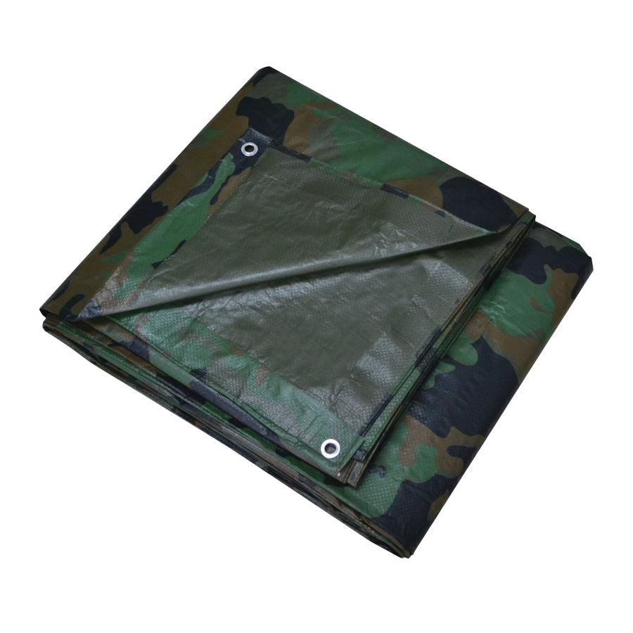 ProSource C1212110 Tarpaulin, 16 ft L, 12 ft W, 6 mil Thick, Polyethylene, Camouflage