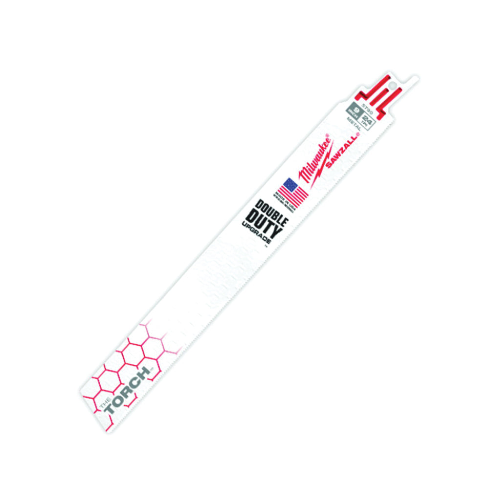 Milwaukee 48-00-5791 Reciprocating Saw Blade, 1 in W, 12 in L, 24 TPI, Bi-Metal Cutting Edge