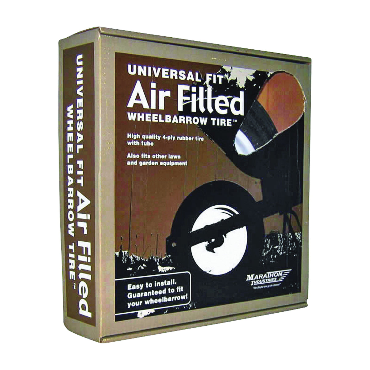 MTD 20260 Wheelbarrow Wheel, 4.8/4 x 8 in Tire, 14-1/2 in Dia Tire, Knobby Tread