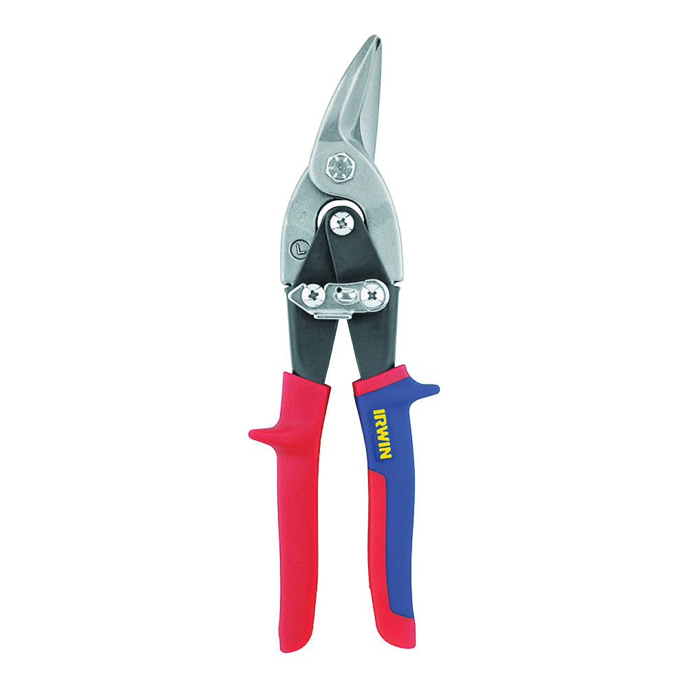 IRWIN 2073111 Aviation Snip, 10 in OAL, 1-5/16 in L Cut, Straight Cut, Steel Blade, Double-Dipped Handle, Red Handle