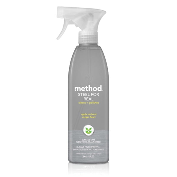 method Steel For Real 84 Stainless Steel Polish, 12 oz Spray Bottle, Apple Orchard