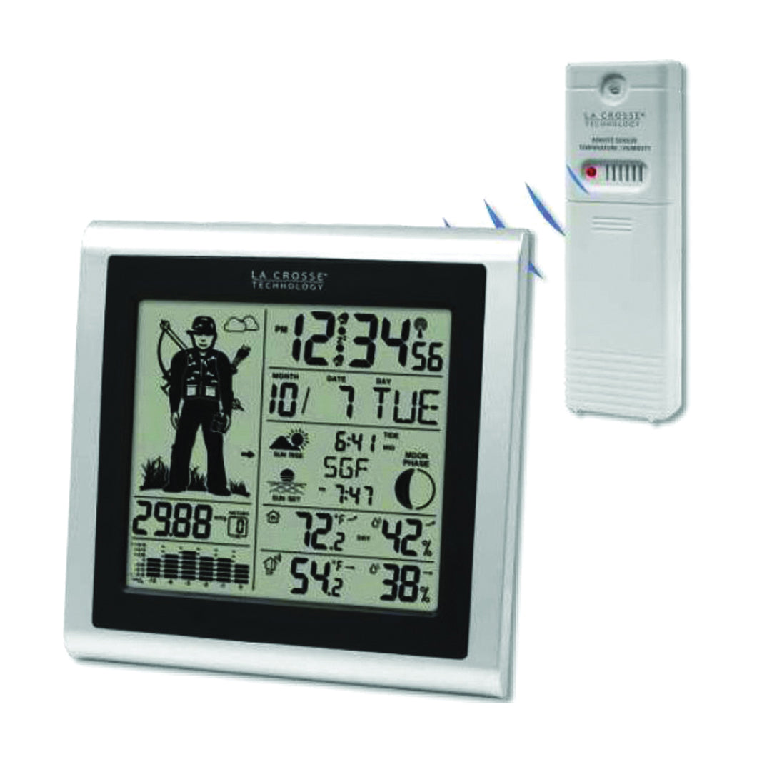 La Crosse 308-1451H Hunter Forecast Station, 32 to 122 deg F, 1 to 99 % Humidity Range, LED Display