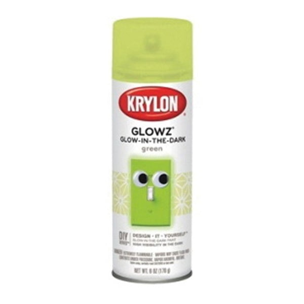 Krylon Glowz K03150007 Spray Paint, Gloss, Green, 6 oz, Aerosol Can