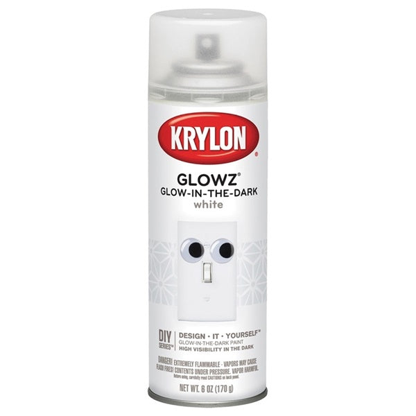 Krylon Glowz K03152000 Spray Paint, Gloss, White, 6 oz, Aerosol Can