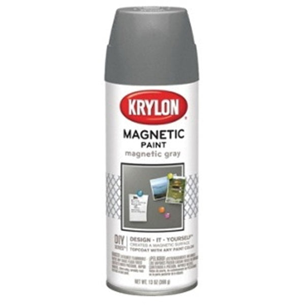 Krylon K03151000 Magnetic Paint, Gray, 13 oz, Aerosol Can