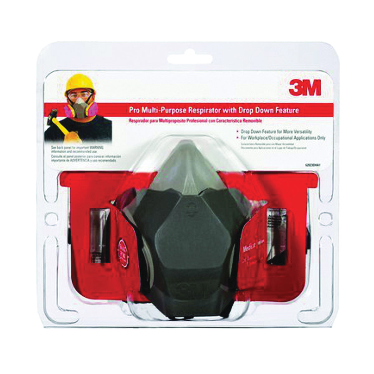 3M 65021HA1-C Valved Household Respirator, M Mask, Dual Cartridge, Multi-Color