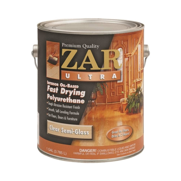 ZAR 33013 Polyurethane, Semi-Gloss, Liquid, Clear, 1 gal, Can