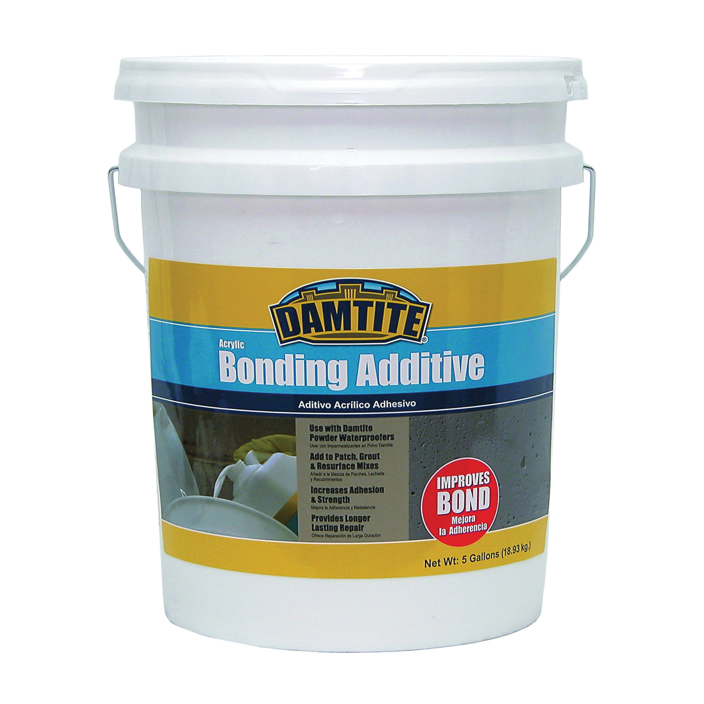 DAMTITE 05500 Bonding Additive, Liquid, Ammonia, White, 5 gal Pail