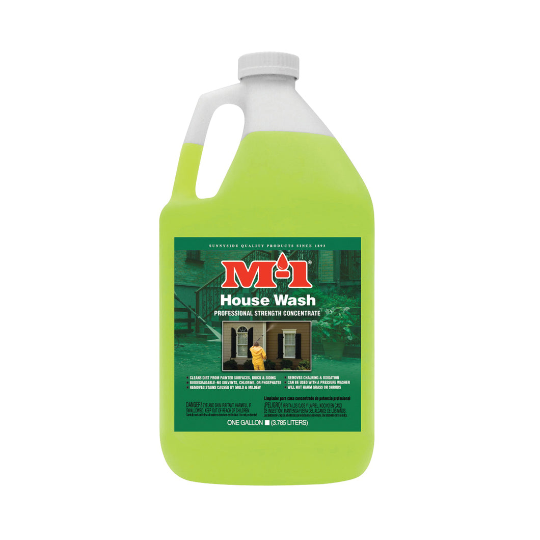M-1 HW1G House Wash Cleaner, Liquid, Mild, Yellow, 1 gal, Bottle