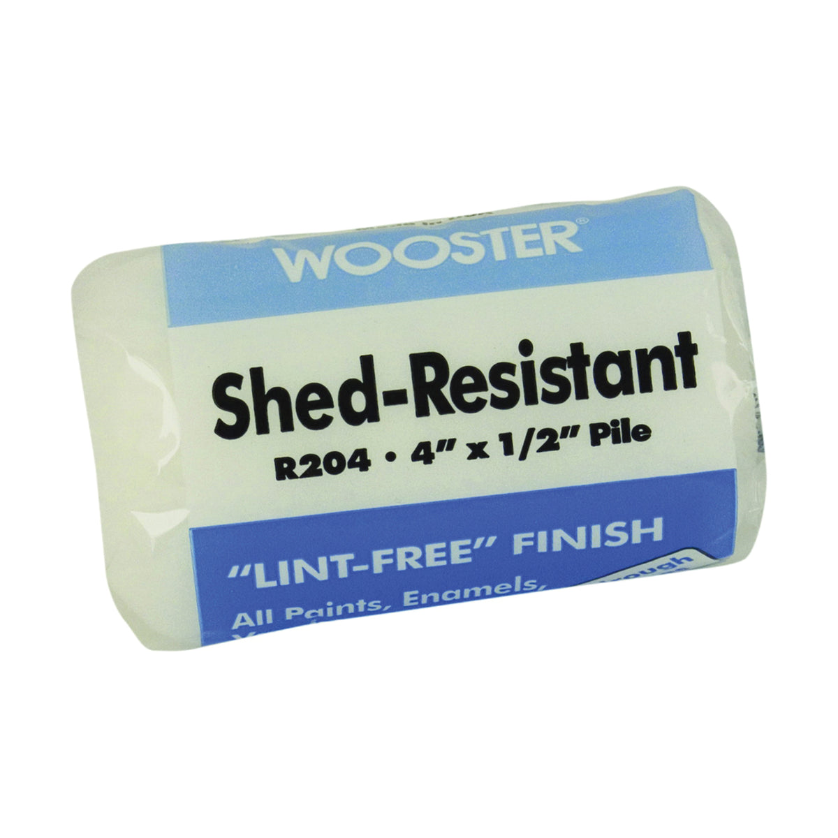 WOOSTER R204-4 Paint Roller Cover, 1/2 in Thick Nap, 4 in L, Woven Fabric Cover, White