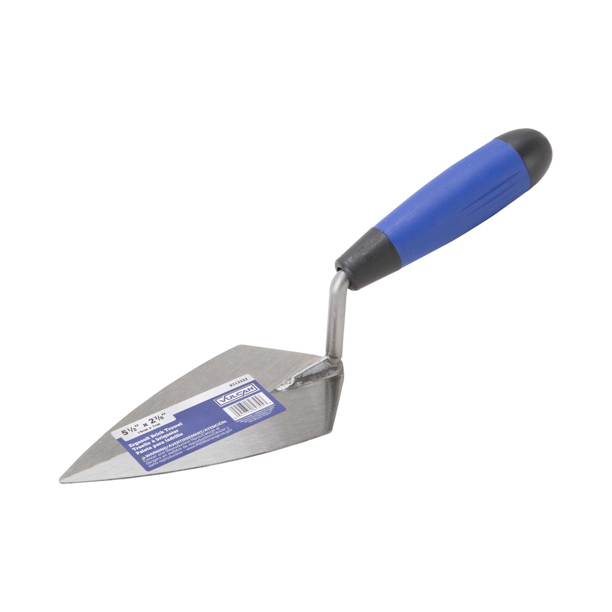 Vulcan 36605-3L Brick Trowel, 5.5 in L Blade, 2.875 in W Blade, HCS Blade