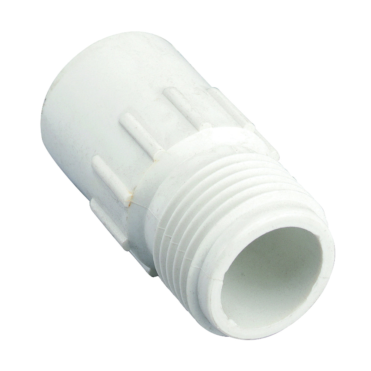 Orbit 53361 Hose to Pipe Adapter, 3/4 x 3/4 in, Slip Joint x MHT, Polyvinyl Chloride, White