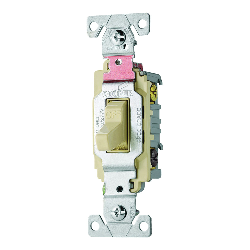 Eaton Wiring Devices CS320V Toggle Switch, 20 A, 120/277 V, 3 -Position, Screw Terminal, Nylon Housing Material