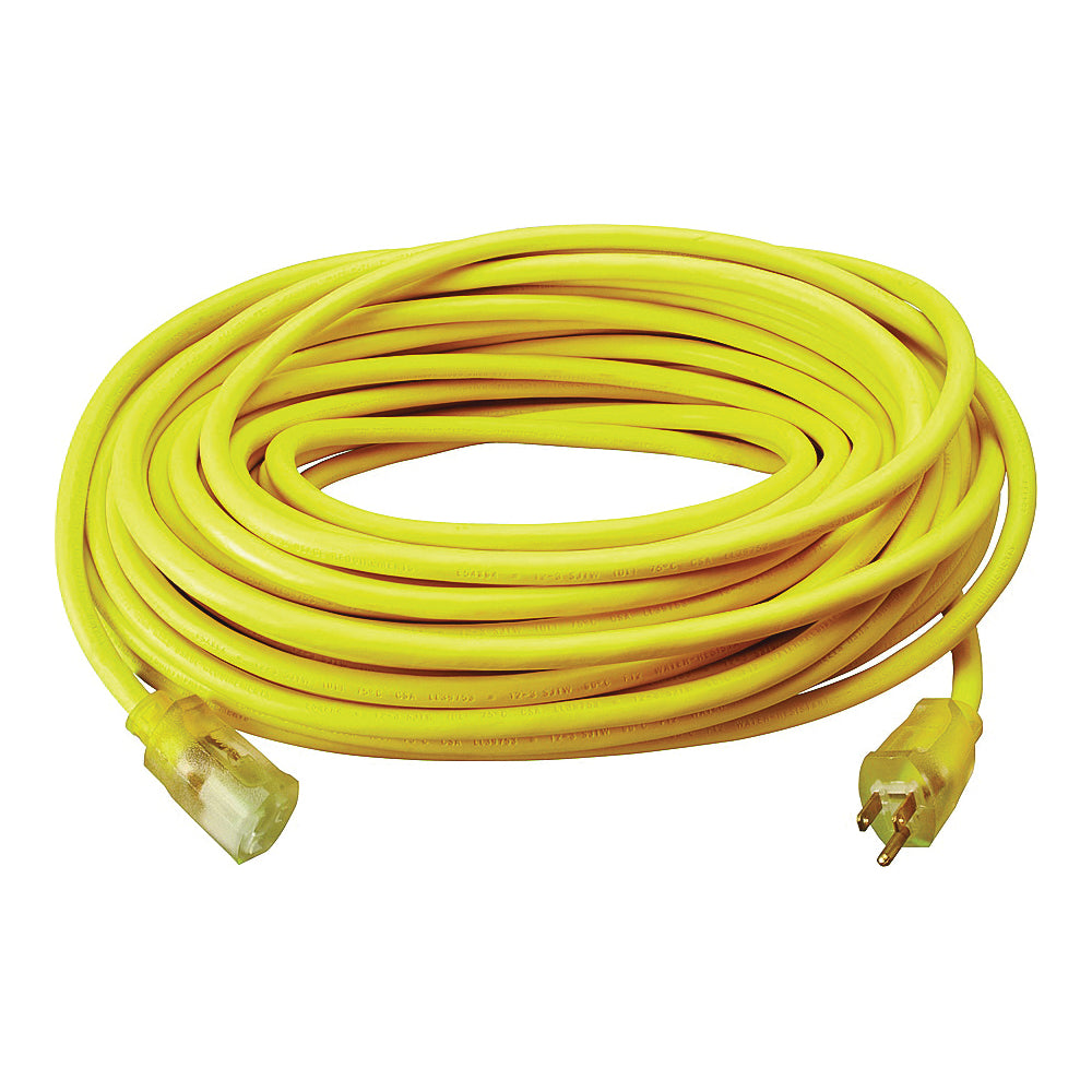 Southwire 2589SW0002 Extension Cord, 12 AWG Cable, 100 ft L, 15 A, 125 V, Yellow