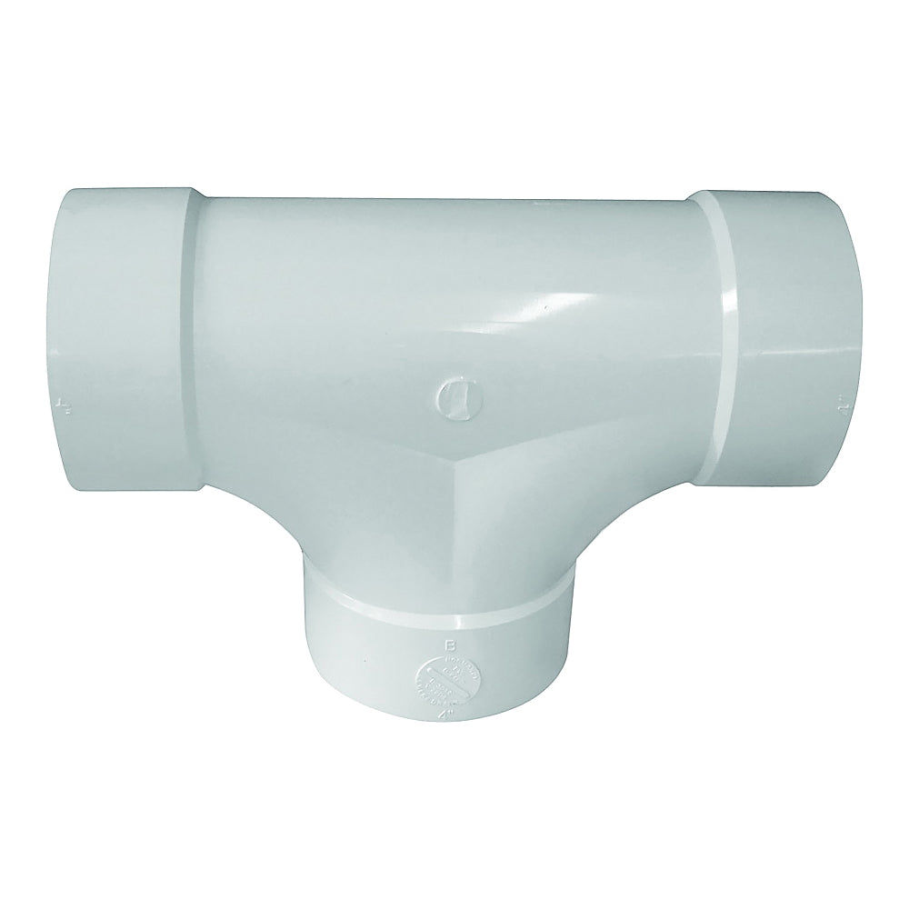 GENOVA 41644 Cleanout Tee, 4 in, Hub, PVC, White