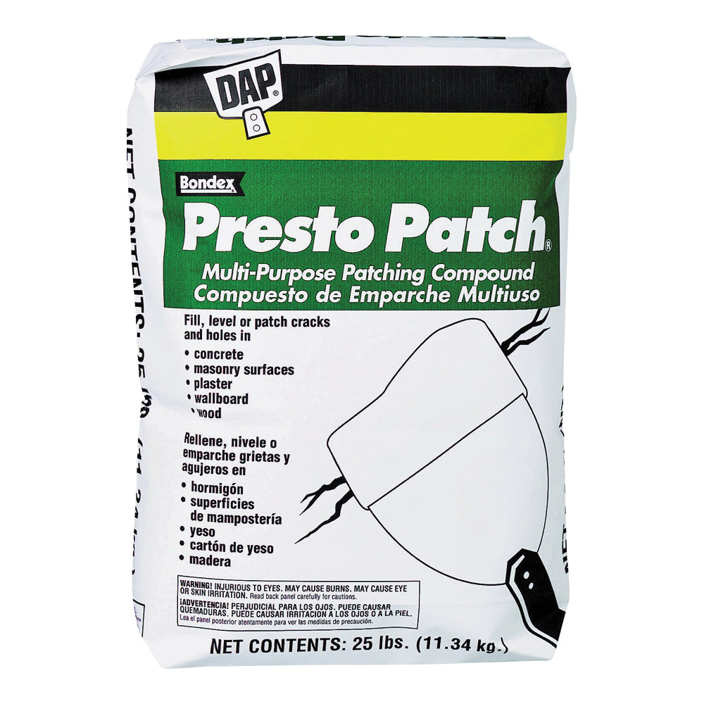 DAP Presto Patch 58552 Patching Compound, White, 25 lb Bag
