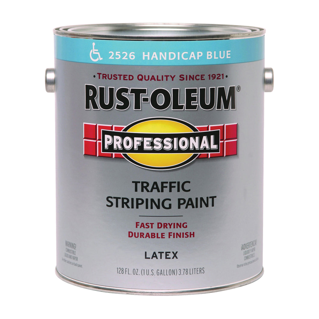 RUST-OLEUM PROFESSIONAL 2526402 Traffic Striping Paint, Flat, Handicap Blue, 1 gal, Pail