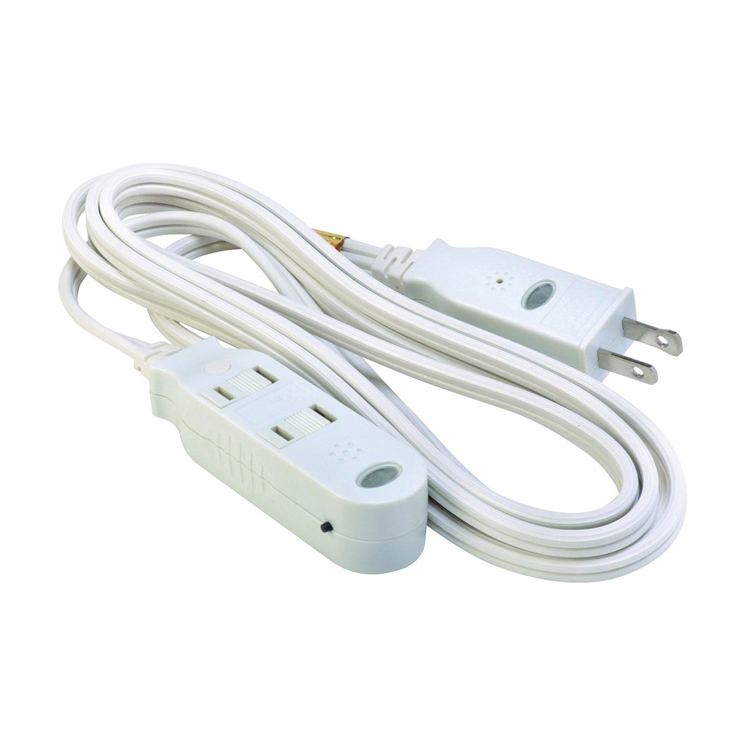 CCI 418568820 Extension Cord, 16 AWG Cable, 12 ft L, White