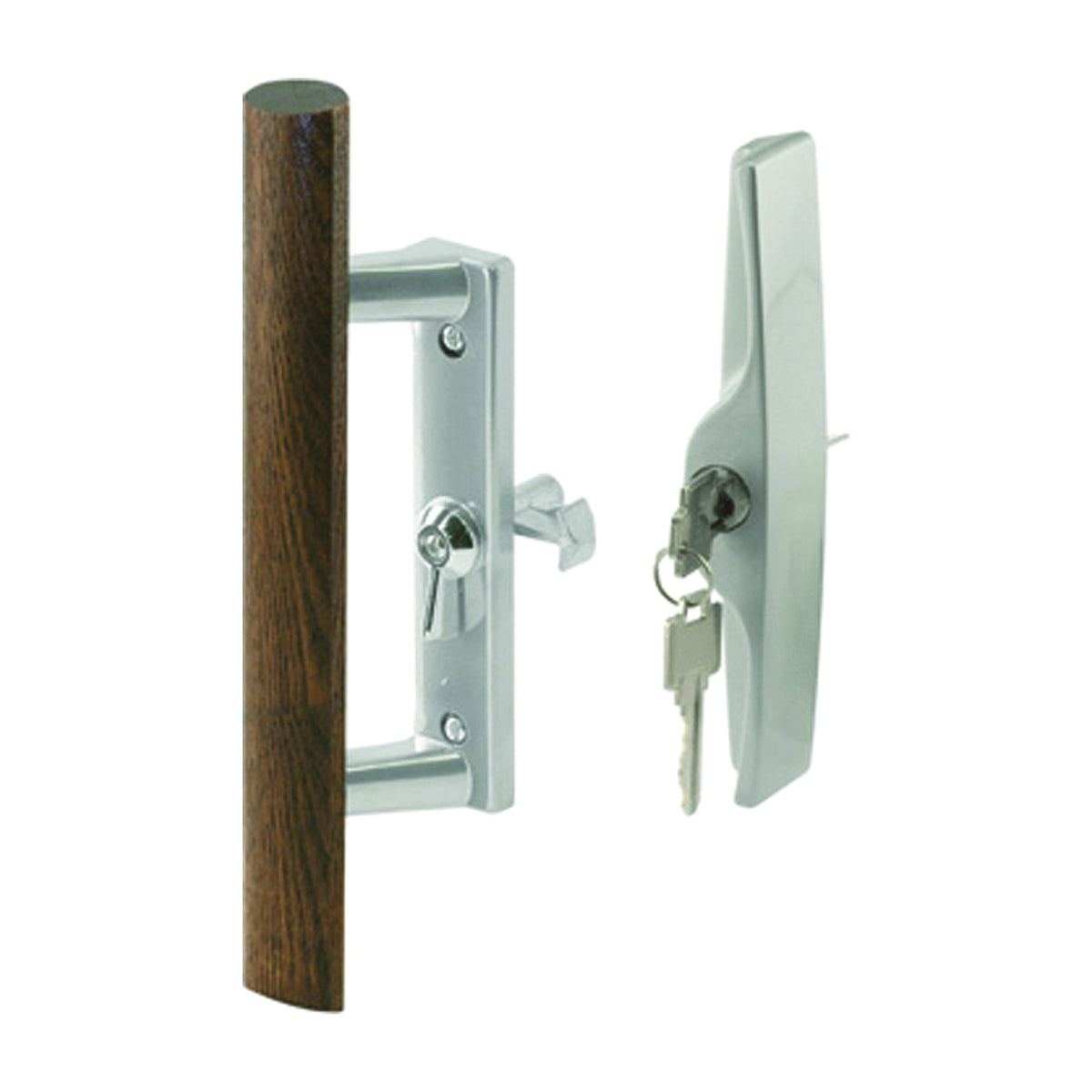 Prime-Line C 1064 Handle Set, Different Key, Aluminum, Aluminum, 1 in Thick Door