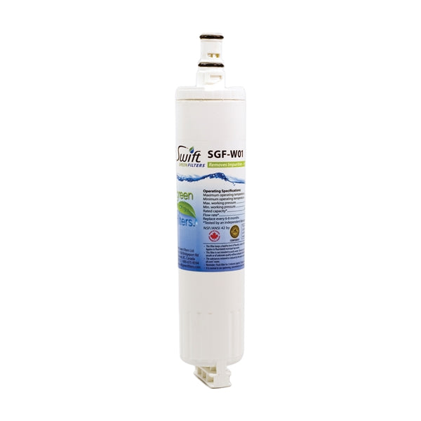 SWIFT GREEN FILTERS SGF-W01 Refrigerator Water Filter, 0.5 gpm, Coconut Shell Carbon Block Filter Media