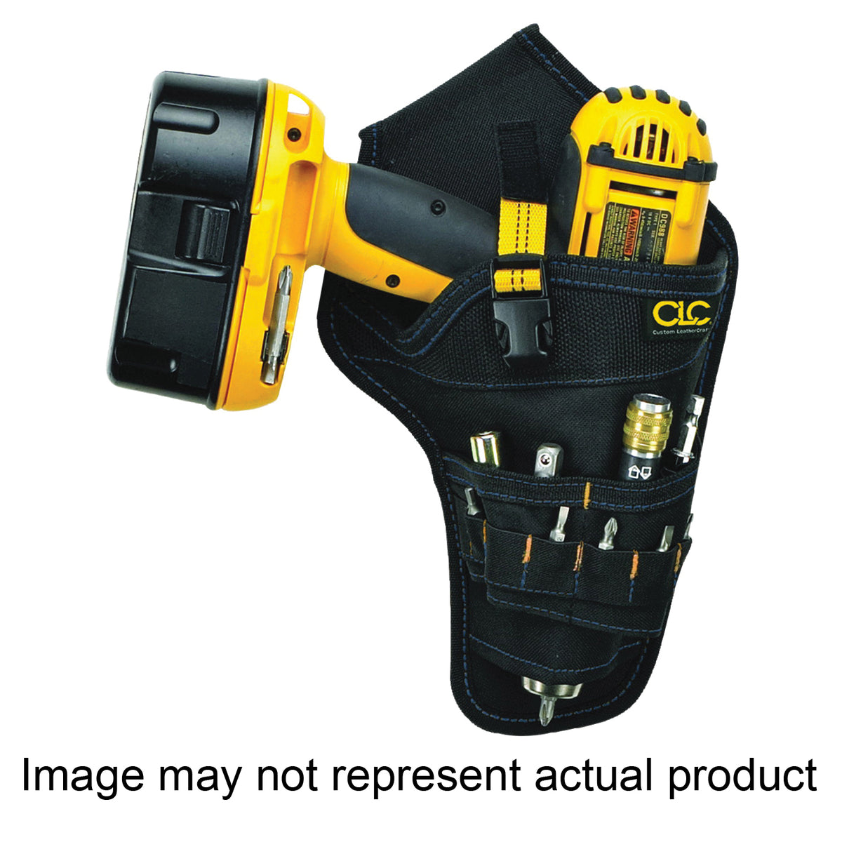 CLC Tool Works Series 5023 Drill Holster, Polyester, Black, 1.8 in W, 12-1/2 in H