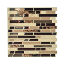 Load image into Gallery viewer, Smart Tiles SM1034-6 Wall Tile, 10.2 in L, 9.1 in W, 3/4 in Thick, Composite Vinyl, Brown, Gloss
