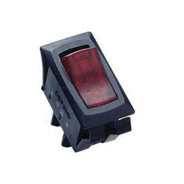 GB GSW GSW-42 Rocker Switch, 8/16 A, 125/250 V, SPST, 0.55 x 1.12 in Panel Cutout, Nylon Housing Material, Black