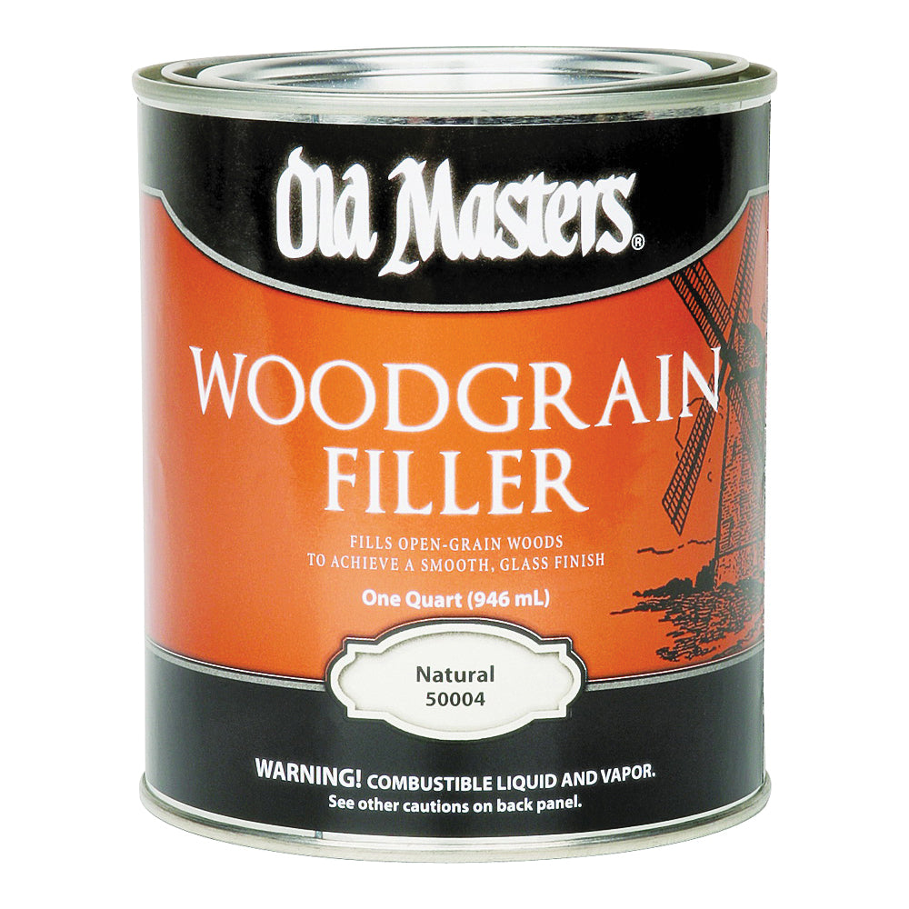 Old Masters 50004 Woodgrain Filler, Natural, Liquid, 1 qt, Can