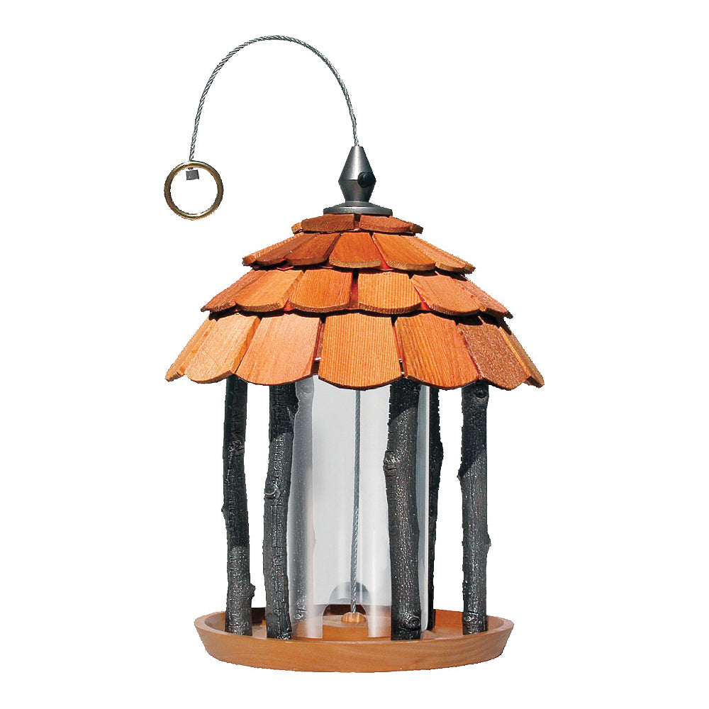 Perky-Pet 50129 Wood Bird Feeder, Gazebo, 2 lb, Fir Wood, Hanging Mounting