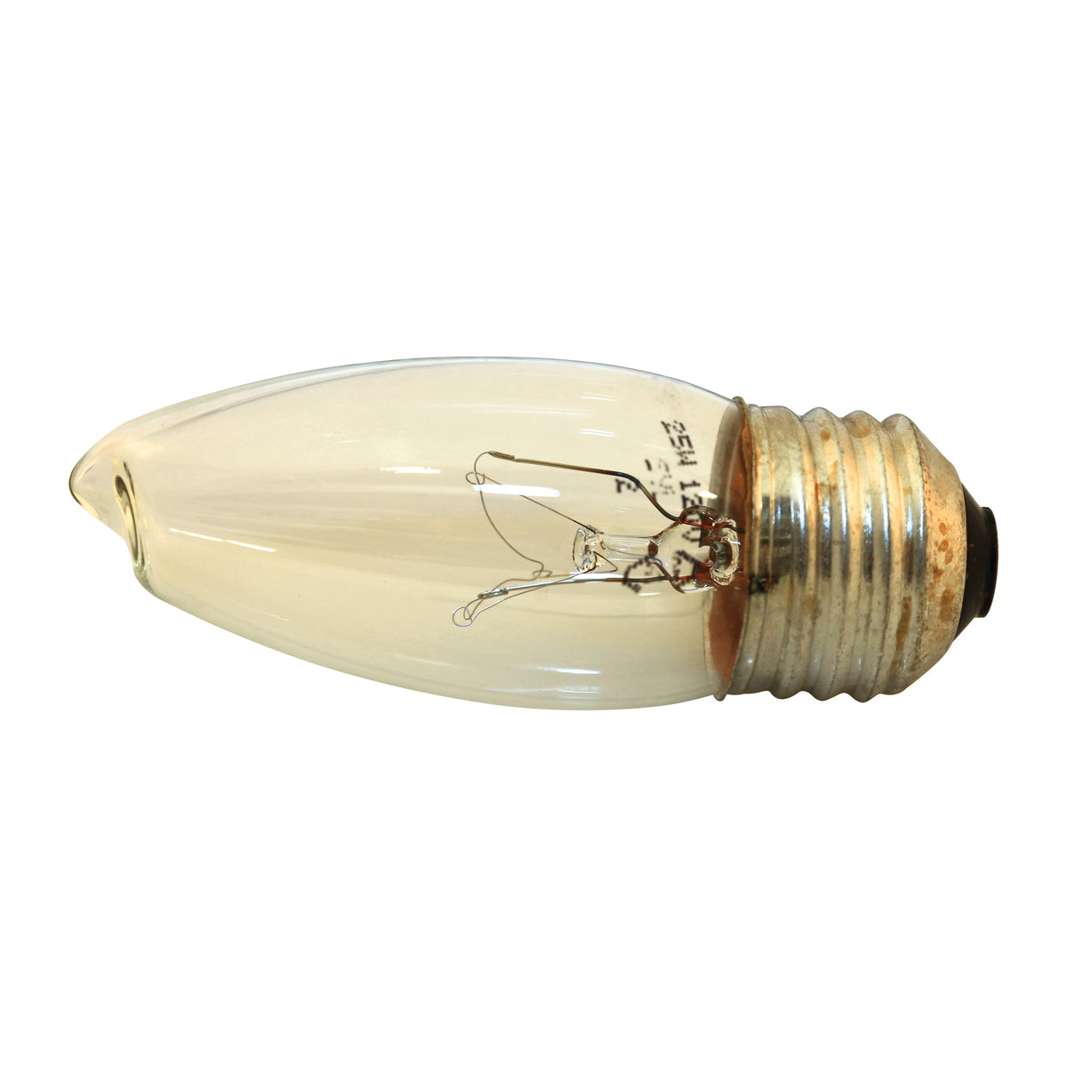 Sylvania 13654 Incandescent Lamp, 25 W, B10 Lamp, Medium Lamp Base, 180 Lumens, 2850 K Color Temp, 1500 hr Average Life