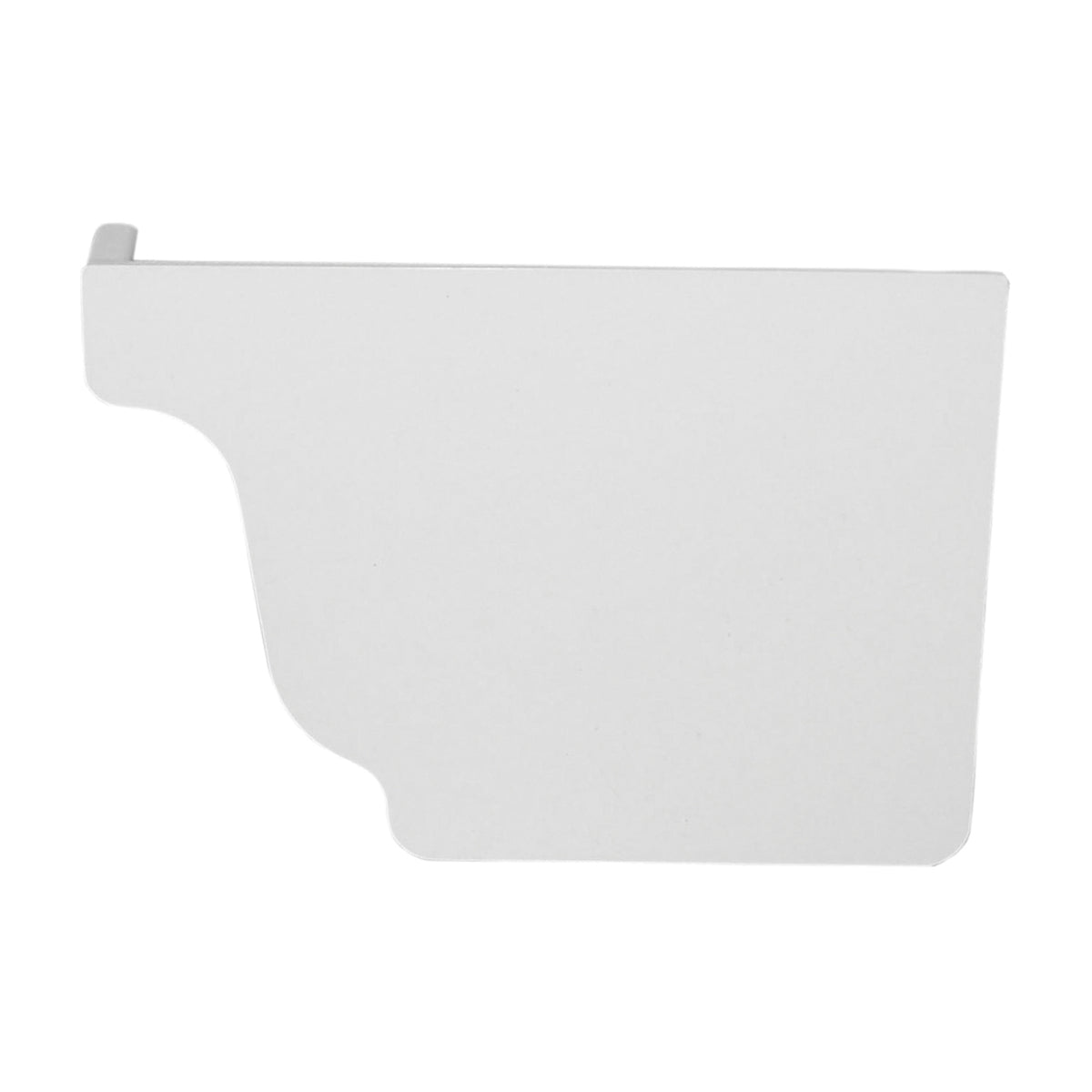 GENOVA AW101K Gutter End Cap, 3.6 in L, 1.1 in W, Vinyl, White, For: 5 in Repla K Gutter