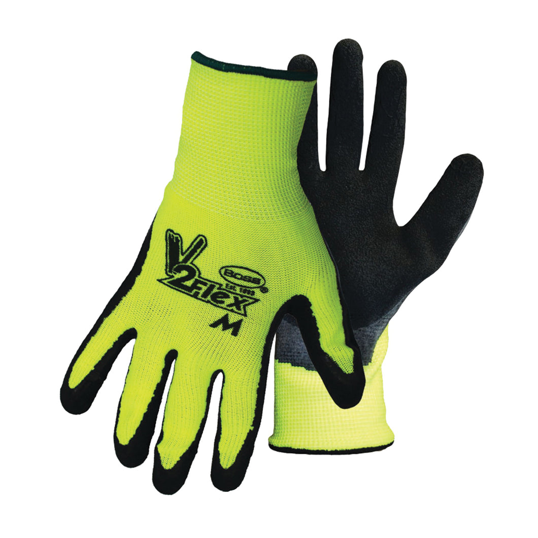 BOSS GUARDIAN ANGEL 8412X Breathable, High-Visibility Gloves, Men's, XL, Knit Wrist Cuff, Latex Coating, Polyester Glove