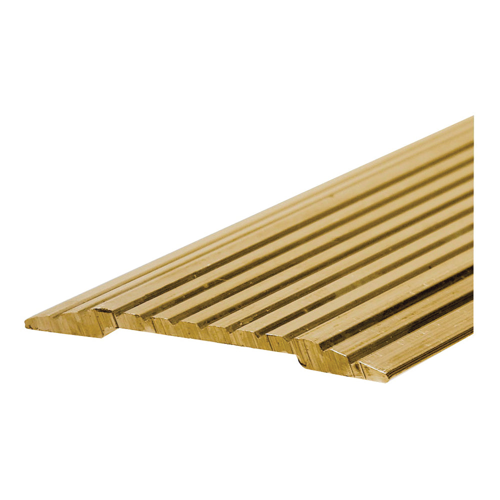 Frost King H433FB/3 Seam Binder, 3 ft L, 1-1/4 in W, Fluted Surface, Aluminum, Gold, Satin
