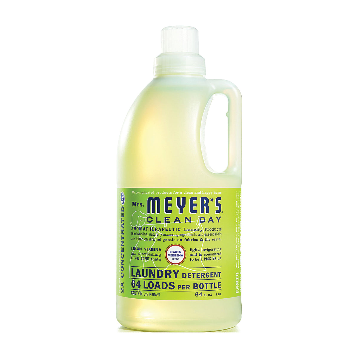 Mrs. Meyer&#39;s Clean Day 14631 Laundry Detergent, 64 oz Bottle, Liquid, Lemon Verbena
