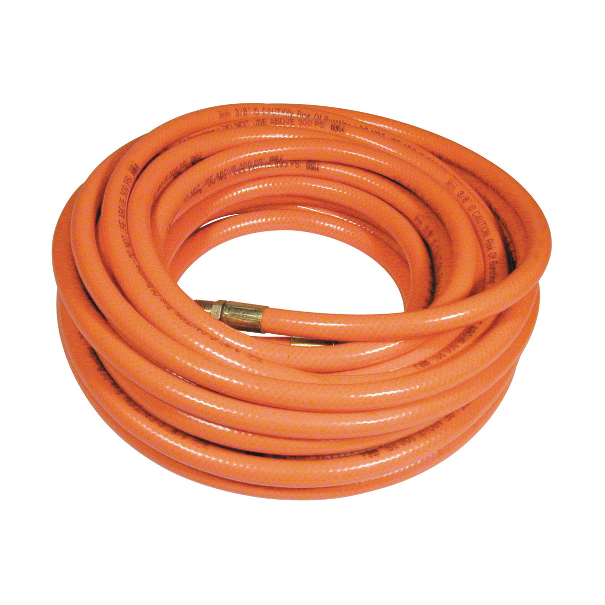 Amflo 576-50A Air Hose, 3/8 in OD, 50 ft L, MNPT, 300 psi Pressure, PVC, Orange