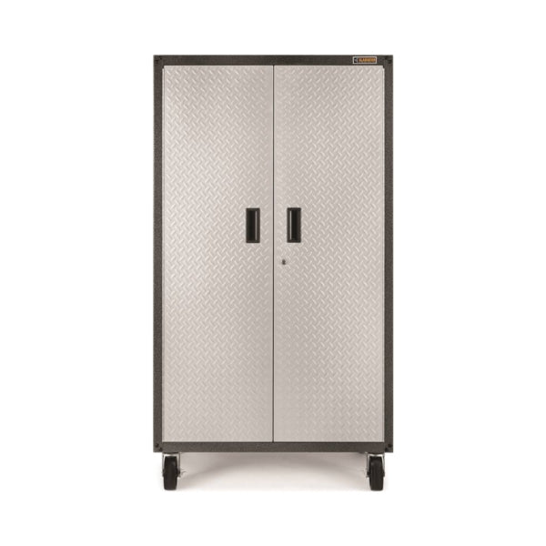 GLADIATOR GALG36CKXG Mobile Storage Cabinet, 225 lb, 5-Shelf, Steel, Silver Tread