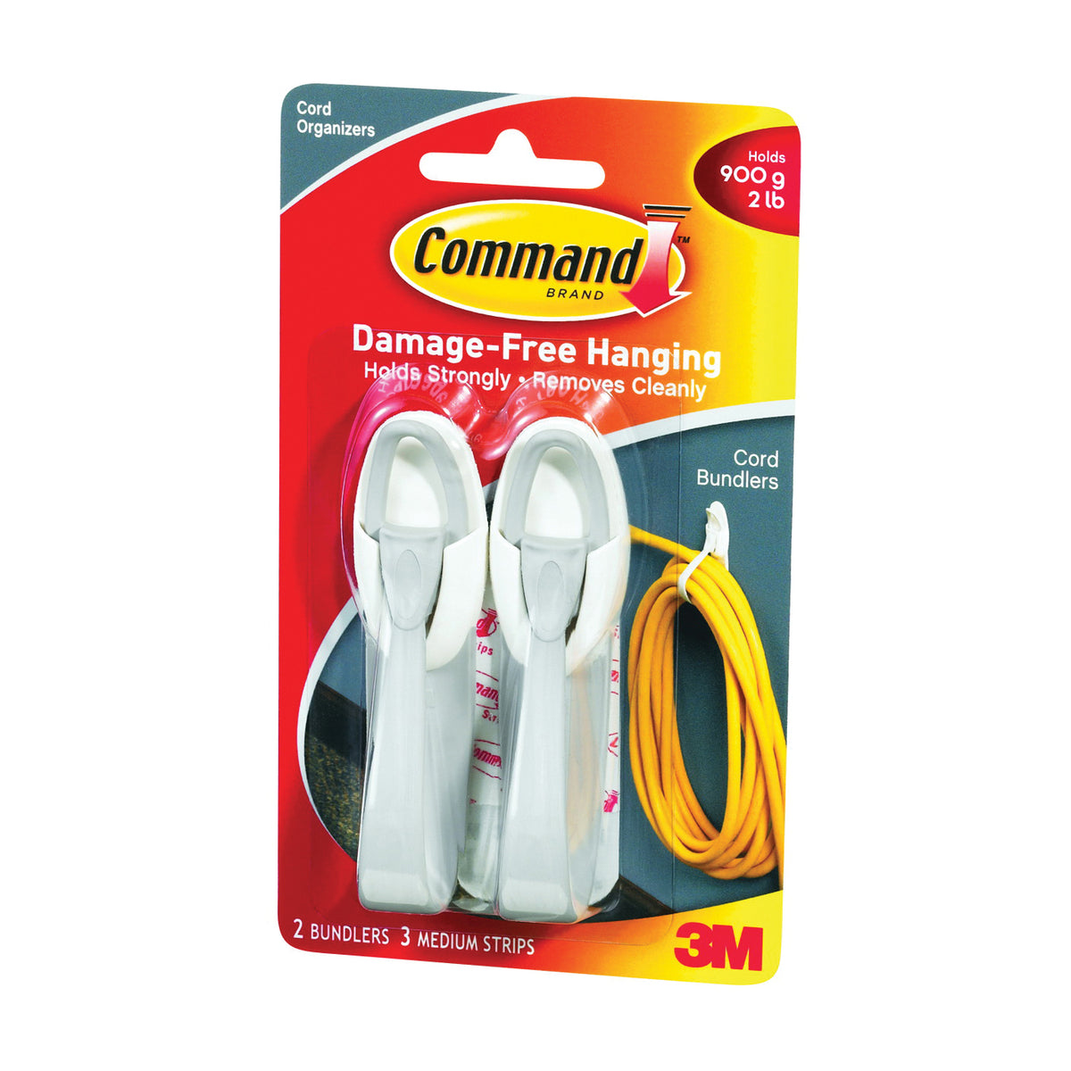 Command 17304 Cord Bundler, Plastic, White